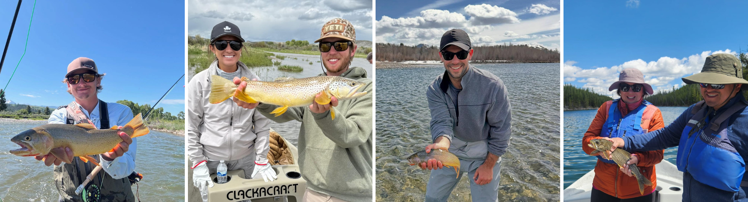 collage of guided fly fishing in spring (may and june)